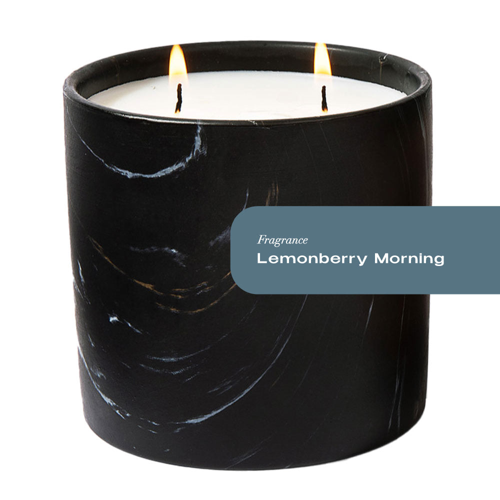 Lemonberry Morning Black Marquina Candle 17oz - Chic Brico