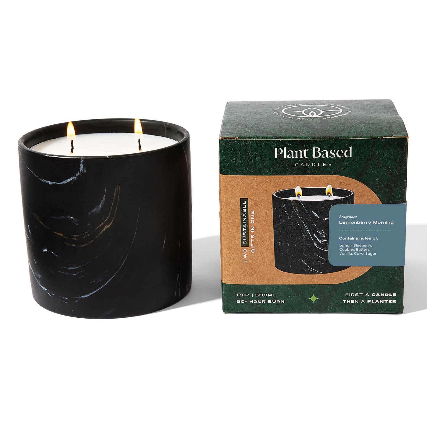 Lemonberry Morning Black Marquina Candle 17oz - Chic Brico