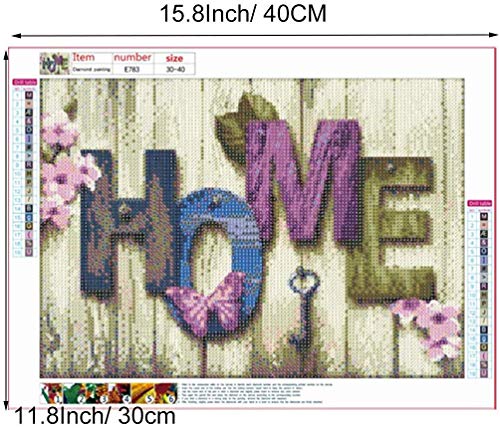 "Home" Theme Diamond Painting Kit, Rustic Wood with Vivid Colors, 5D Full Drill Round - Chic Brico