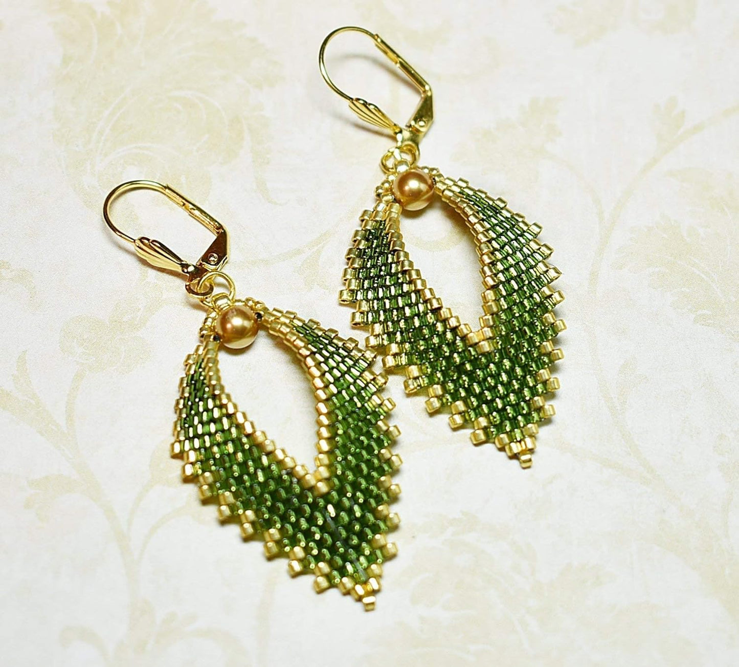 Russian Leaf Beaded Earrings - The Jewel Tones (10 colors) - Chic Brico