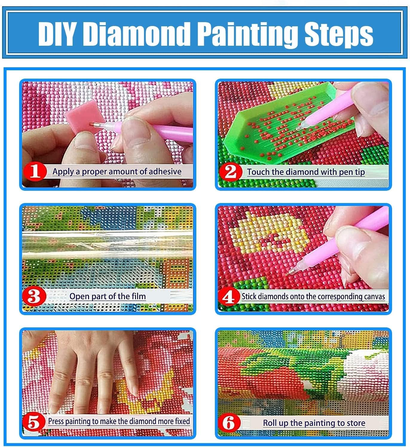 Beautiful Pink Tiger & Flowers Diamond Painting Kit for Kids & Adults, 5D Full Drill Round - Chic Brico
