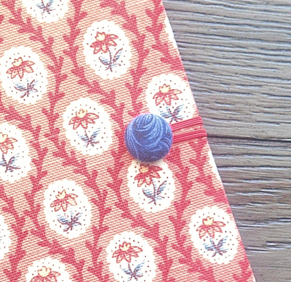 Fabric Covered Hardcover Notebook Composition Book Cover - Blue Swirls & Flowers - Chic Brico