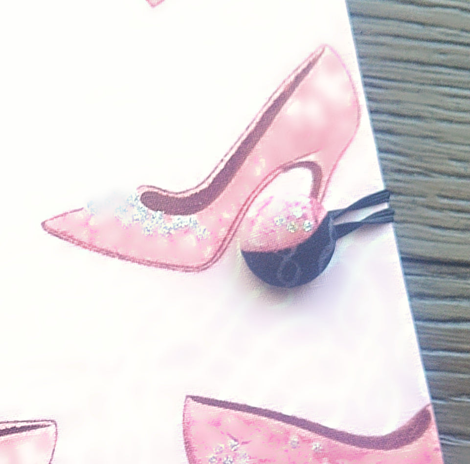 Fabric Covered Hardcover Notebook Composition Book Cover - Pink & Black Stilettos - Chic Brico