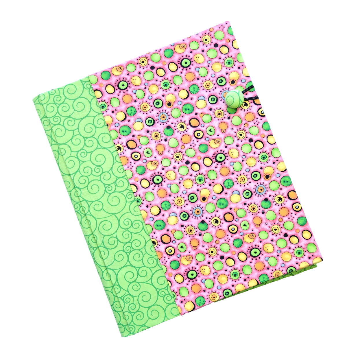 Fabric Covered Hardcover Notebook Composition Book Cover - Googly Eyes