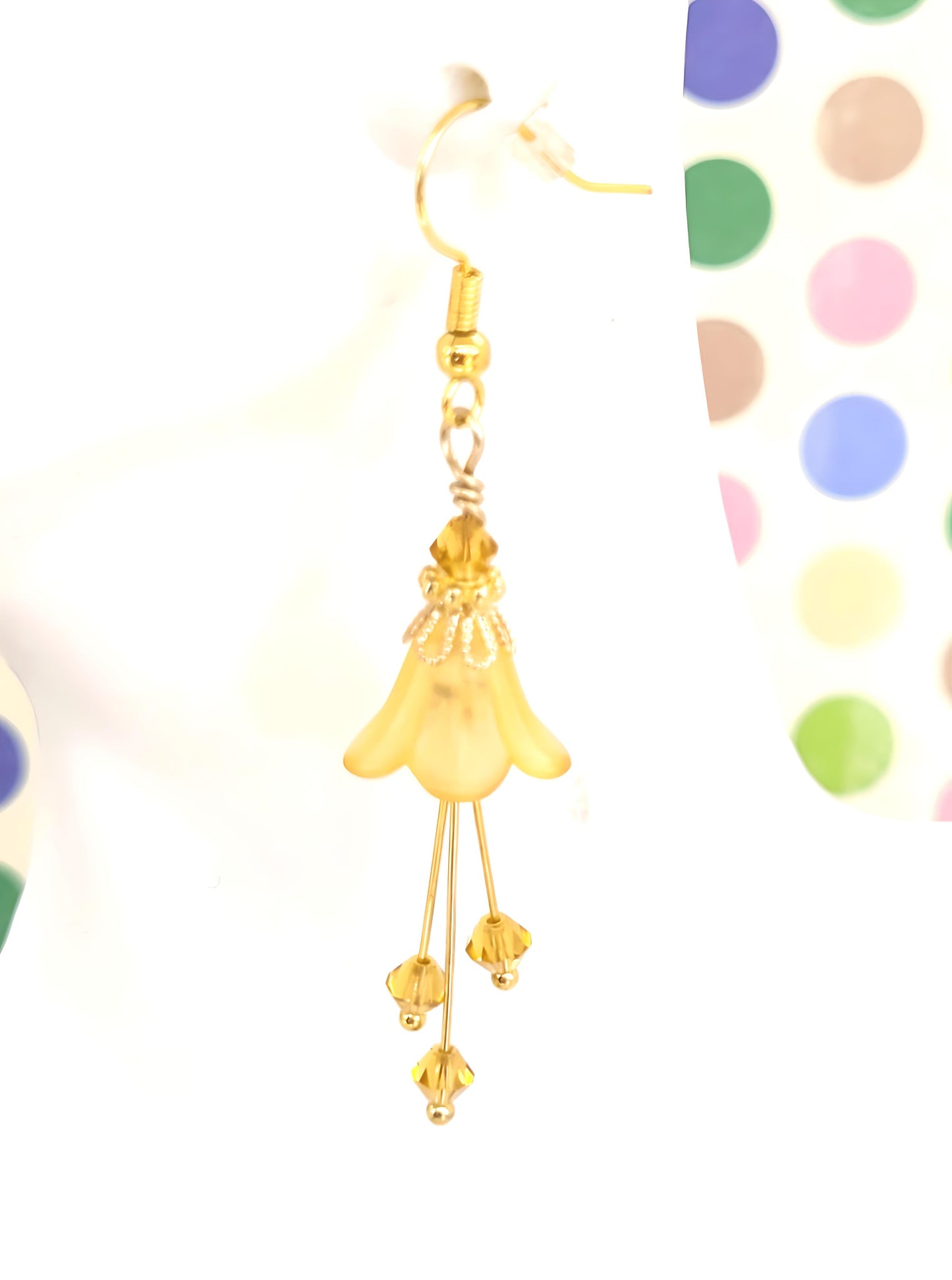 Bell Flower Earrings - Orange and Gold - Chic Brico