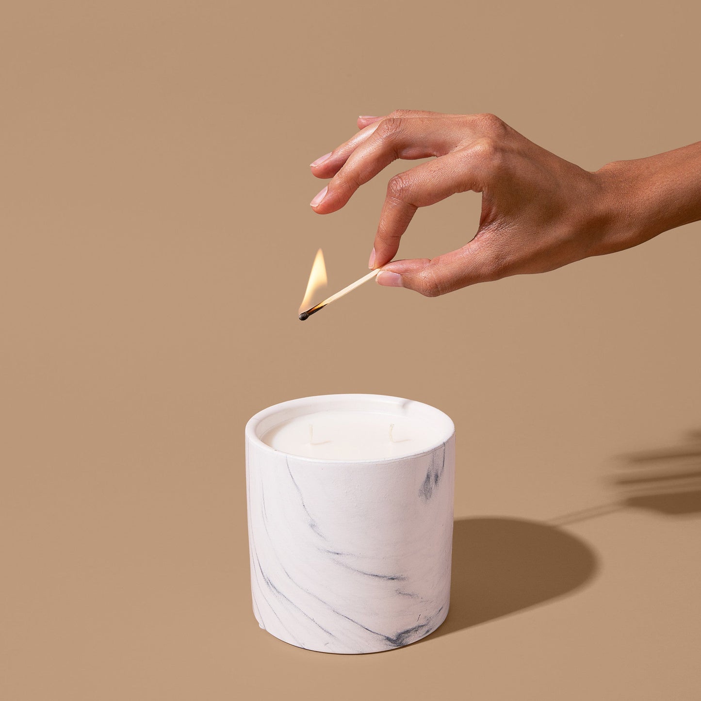 Lemonberry Morning White Marble Candle 17oz - Chic Brico