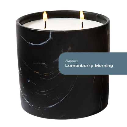 Lemonberry Morning Black Marquina Candle 17oz - Chic Brico
