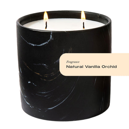 Natural Vanilla Orchid Black Marquina Candle 17oz - Chic Brico