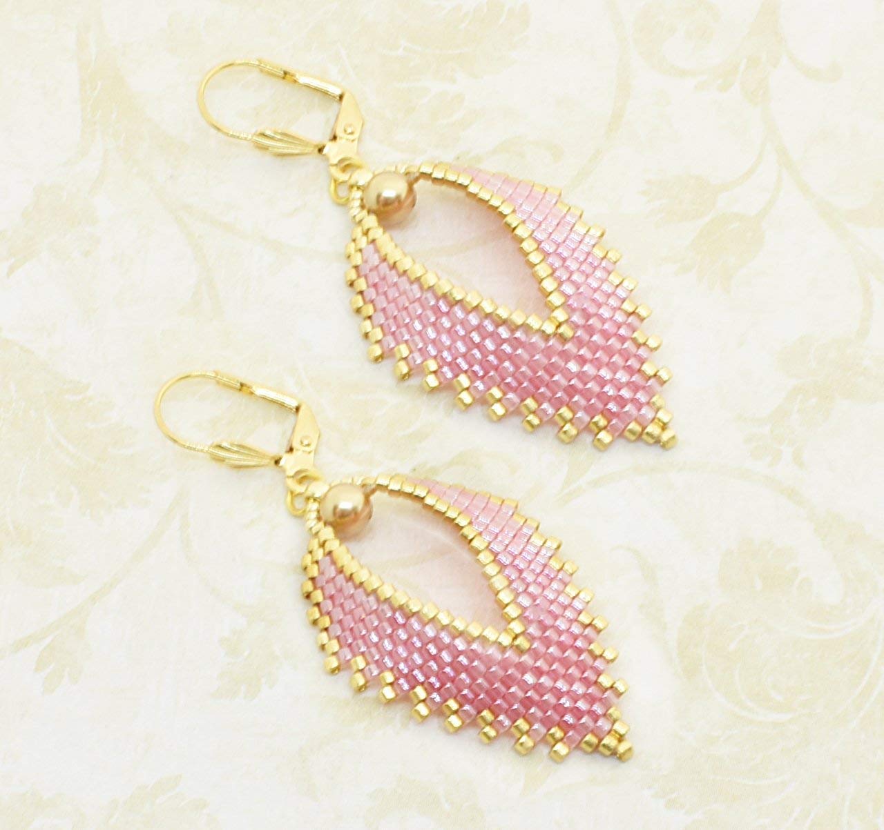 Russian Leaf Beaded Earrings - The Pastels (11 colors) - Chic Brico