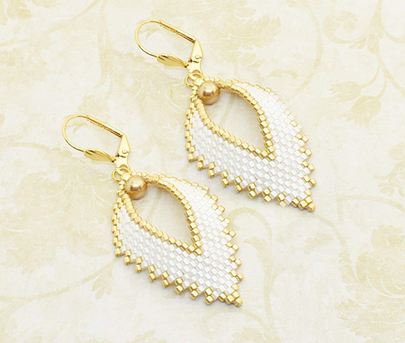 Russian Leaf Beaded Earrings - The Pastels (11 colors) - Chic Brico