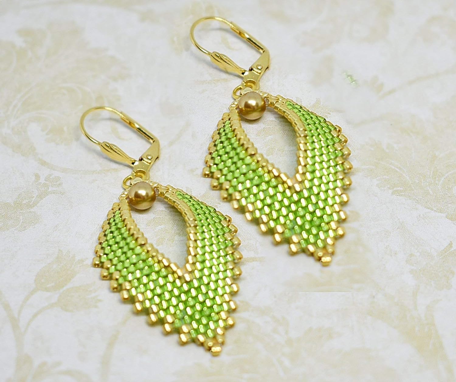 Russian Leaf Beaded Earrings - The Pastels (11 colors) - Chic Brico