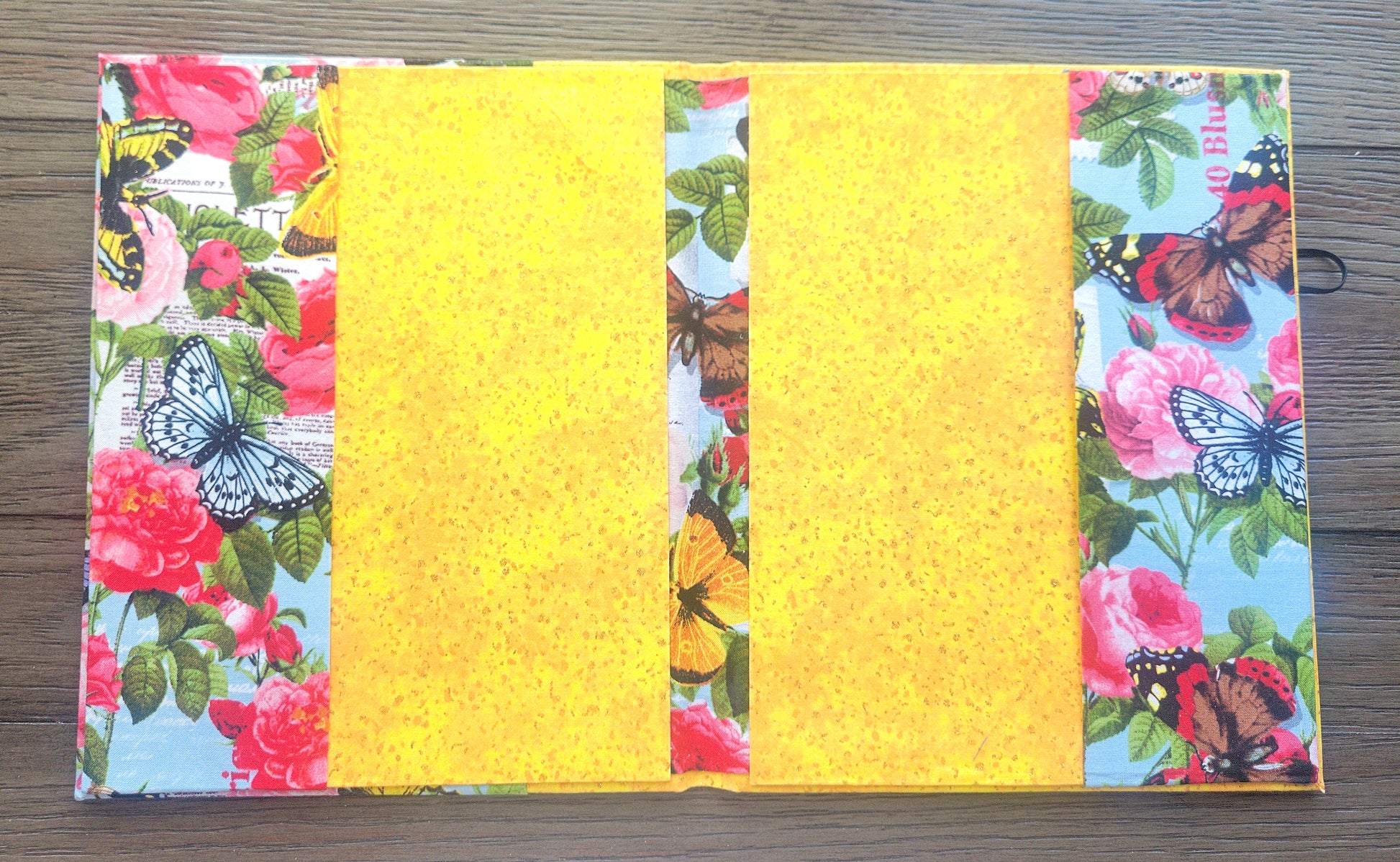 Fabric Covered Hardcover Notebook Composition Book Cover - Butterflies and Flowers - Chic Brico
