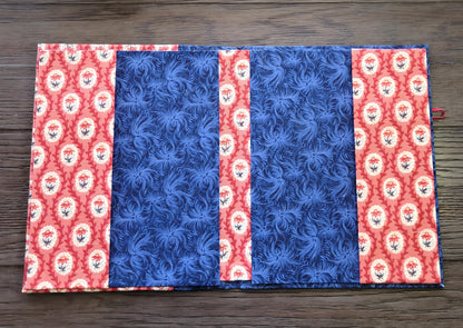 Fabric Covered Hardcover Notebook Composition Book Cover - Blue Swirls & Flowers - Chic Brico