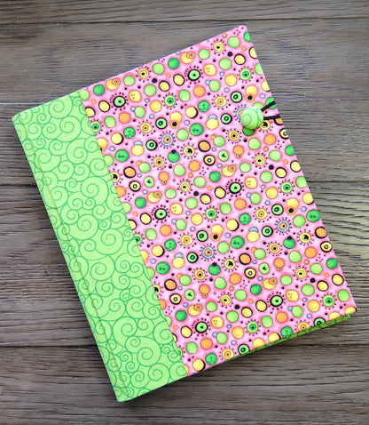 Fabric Covered Hardcover Notebook Composition Book Cover - Googly Eyes - Chic Brico