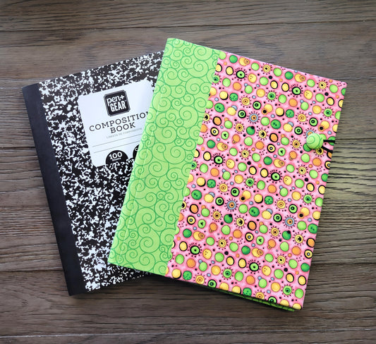 Fabric Covered Hardcover Notebook Composition Book Cover - Googly Eyes
