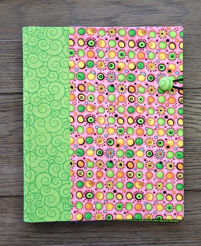 Fabric Covered Hardcover Notebook Composition Book Cover - Googly Eyes - Chic Brico