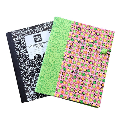Fabric Covered Hardcover Notebook Composition Book Cover - Googly Eyes - Chic Brico