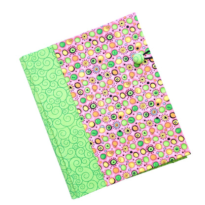 Fabric Covered Hardcover Notebook Composition Book Cover - Googly Eyes - Chic Brico