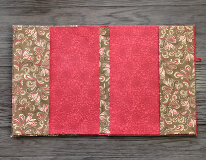Fabric Covered Hardcover Notebook Composition Book Cover - Red & Brown Paisley - Chic Brico
