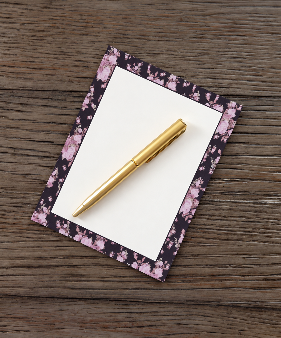 Lavender After Dark Boxed Stationery Set – 20 Notecards, 20 Envelopes & Gold Pen