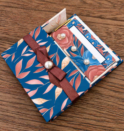 Autumn in Blue Boxed Stationery Set – 20 Notecards, 20 Envelopes & Gold Pen