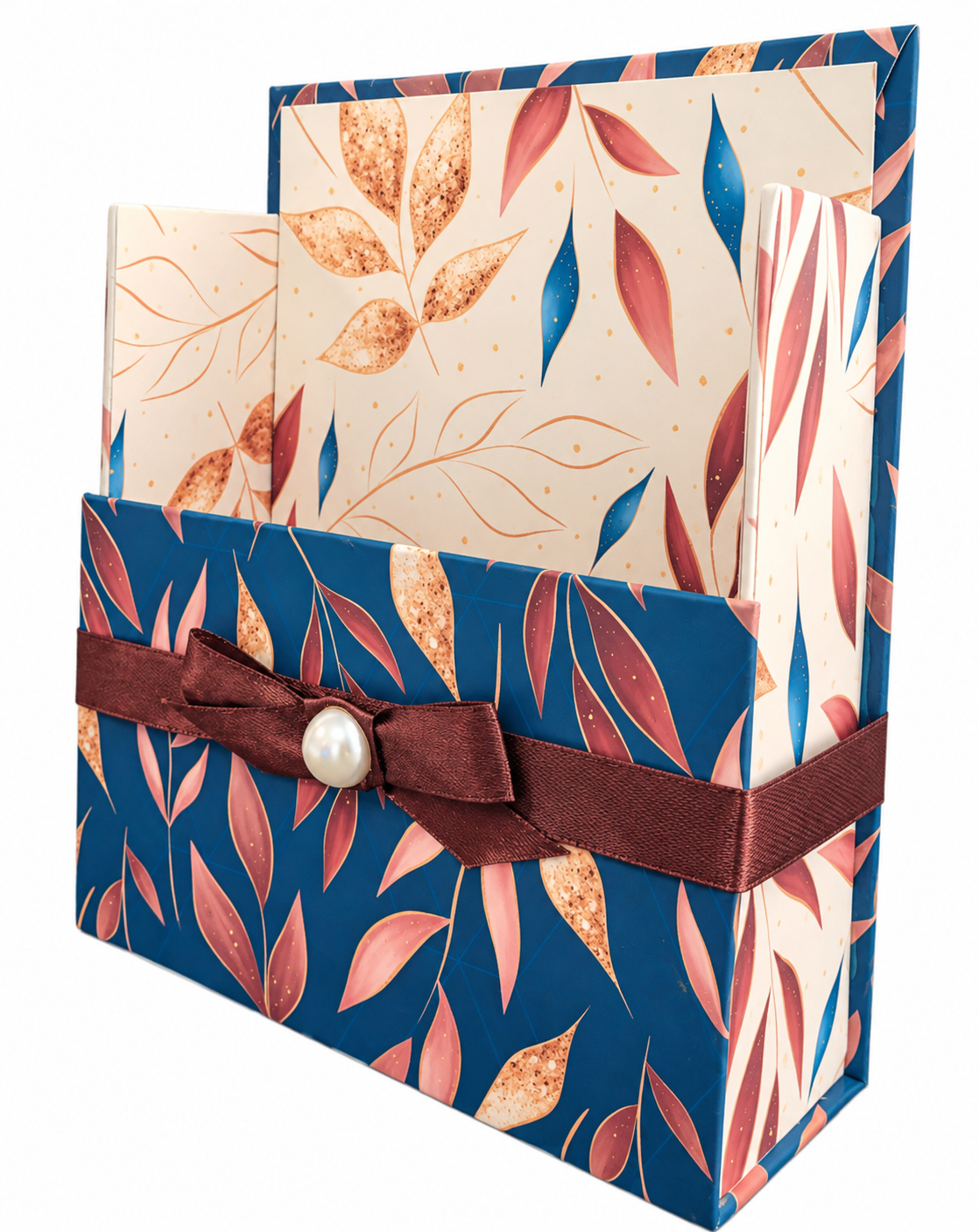 Autumn in Blue Boxed Stationery Set – 20 Notecards, 20 Envelopes & Gold Pen