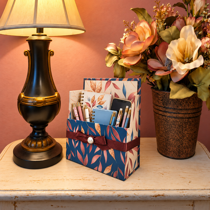 Autumn in Blue Boxed Stationery Set – 20 Notecards, 20 Envelopes & Gold Pen