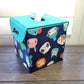 Fabric Covered Tissue Box Holder, Kid's Bedroom Decor, Cartoon Animals