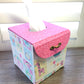 Fabric Covered Tissue Box Holder, Kid's Bedroom Decor, Hello Baby Pink Balloons