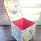 Fabric Covered Tissue Box Holder, Kid's Bedroom Decor, Hello Baby Pink Balloons