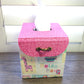 Fabric Covered Tissue Box Holder, Kid's Bedroom Decor, Hello Baby Pink Balloons