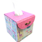 Fabric Covered Tissue Box Holder, Kid's Bedroom Decor, Hello Baby Pink Balloons