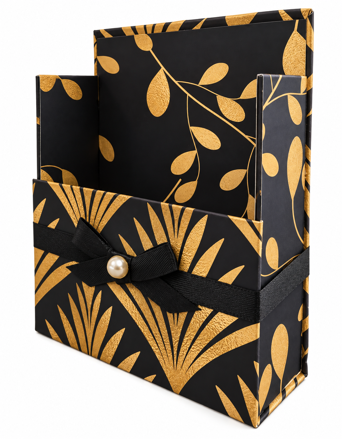 Gilded Gatsby Boxed Stationery Set - 20 Notecards, 20 Envelopes & Gold Pen - Chic Brico