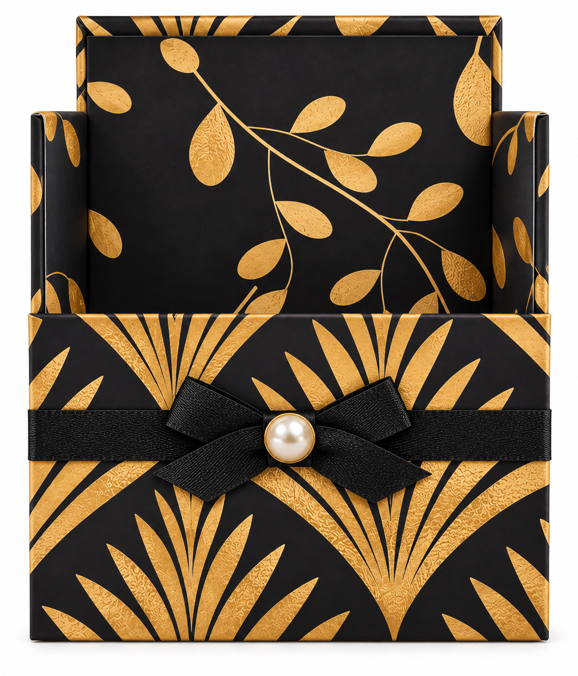 Gilded Gatsby Boxed Stationery Set - 20 Notecards, 20 Envelopes & Gold Pen - Chic Brico