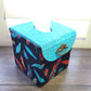 Fabric Covered Tissue Box Holder, Elegant Home, Bath or Bedroom Decor, Native American Feather Print