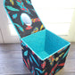 Fabric Covered Tissue Box Holder, Elegant Home, Bath or Bedroom Decor, Native American Feather Print