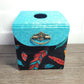Fabric Covered Tissue Box Holder, Elegant Home, Bath or Bedroom Decor, Native American Feather Print
