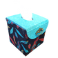 Fabric Covered Tissue Box Holder, Elegant Home, Bath or Bedroom Decor, Native American Feather Print