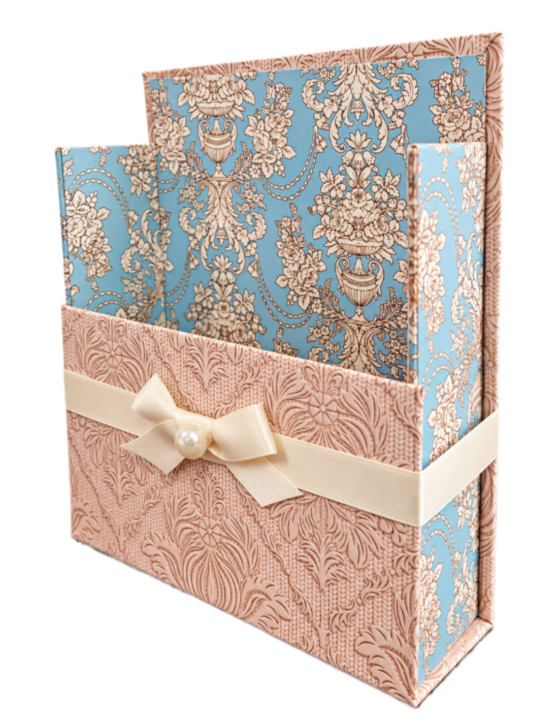 Blue Chateau Boxed Stationery Set – 20 Notecards, 20 Envelopes & Gold Pen