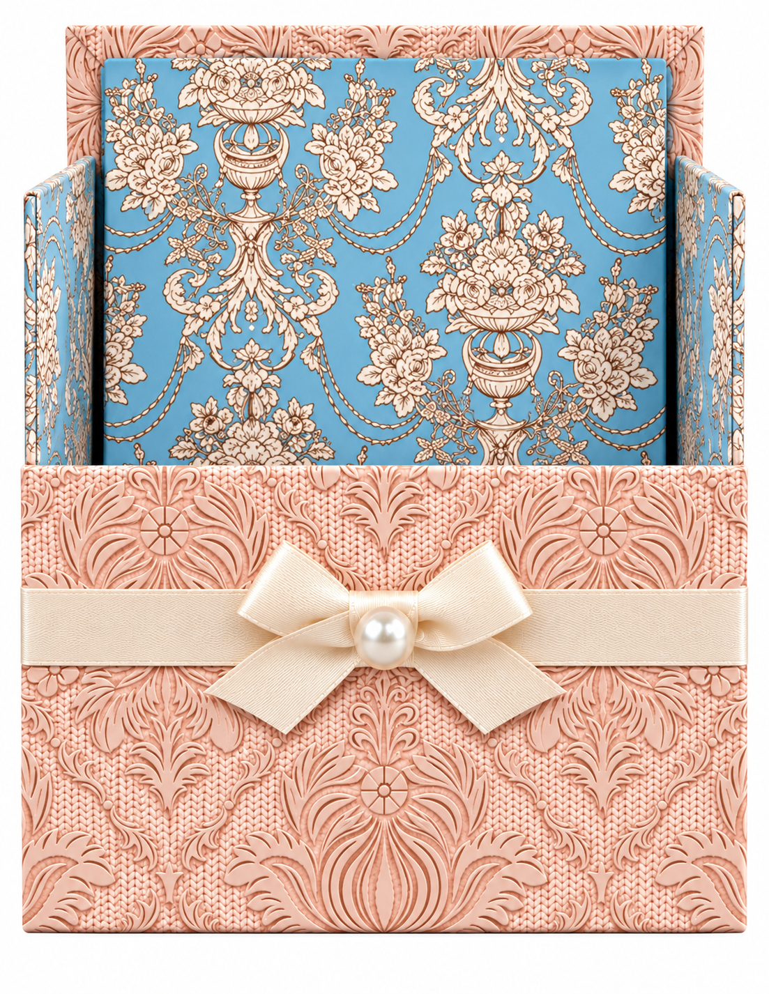 Blue Chateau Boxed Stationery Set – 20 Notecards, 20 Envelopes & Gold Pen