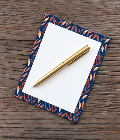Autumn Golden Leaves Boxed Stationery Set – 20 Notecards, 20 Envelopes & Gold Pen