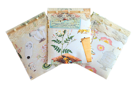 Pearls & Lace Eucalyptus Scented Drawer, Closet & Car Sachets, Large Size 4" x 5", 3-Pack - Chic Brico