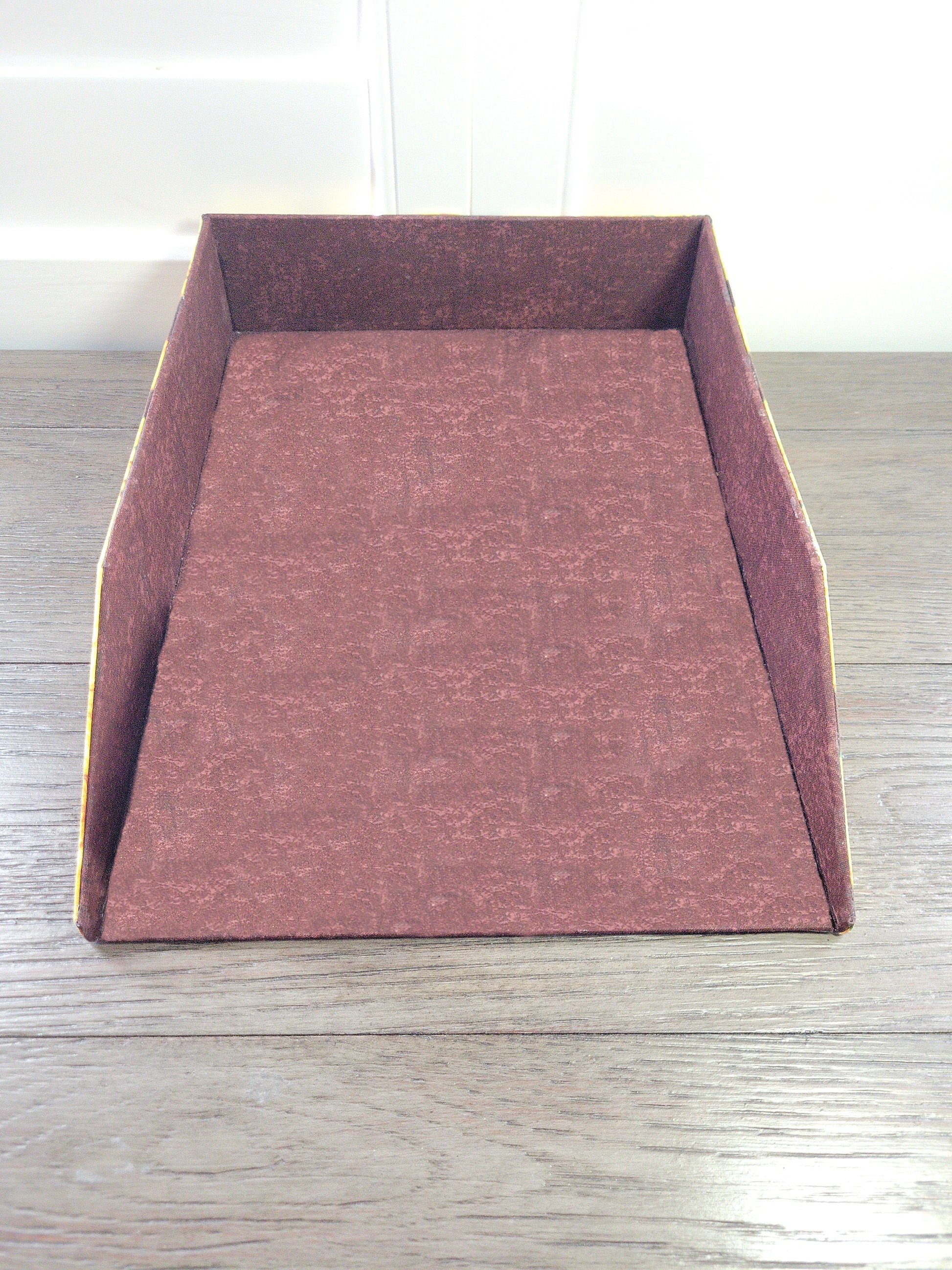 Letter Tray, Fabric-Covered Office or Work Desk Decor Paper Tray, Happy Sunflowers - Chic Brico