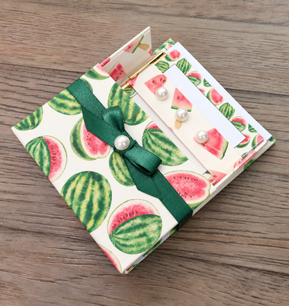 Fresh Red Watermelon Boxed Stationery Set - 20 Notecards, 20 Envelopes & Gold Pen