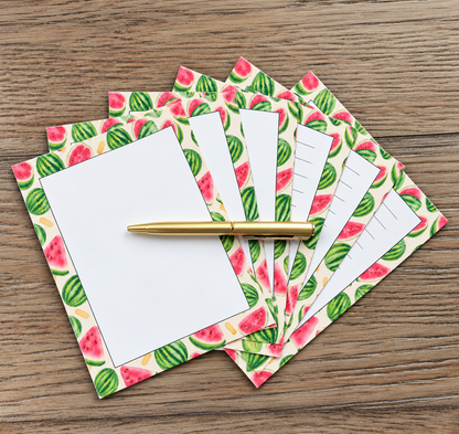Fresh Red Watermelon Boxed Stationery Set - 20 Notecards, 20 Envelopes & Gold Pen