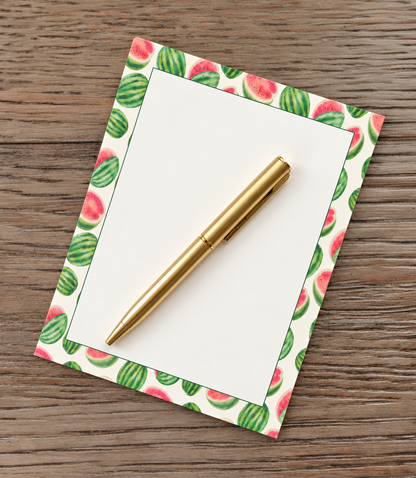 Fresh Red Watermelon Boxed Stationery Set - 20 Notecards, 20 Envelopes & Gold Pen