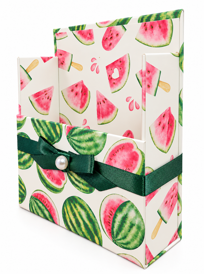 Fresh Red Watermelon Boxed Stationery Set - 20 Notecards, 20 Envelopes & Gold Pen