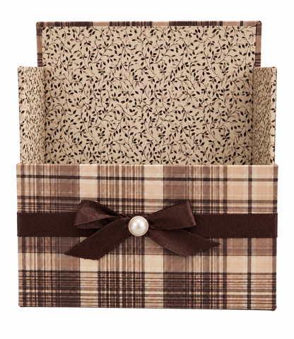 Gentleman's Plaid Boxed Stationery Set – 20 Notecards, 20 Envelopes & Gold Pen