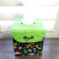 Fabric Covered Tissue Box Holder, Kid's Bedroom Decor, Neon Green and Cute Bugs