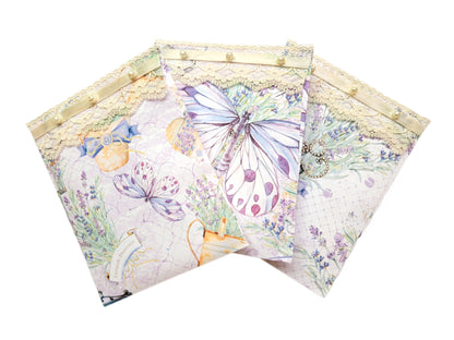 Pearls & Lace Lavender Scented Drawer, Closet & Car Sachets, Large Size 4" x 5", 3-Pack - Chic Brico